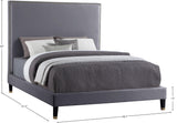 HarlieGrey-F Harlie Collection Modern | Contemporary Velvet Upholstered Full Bed