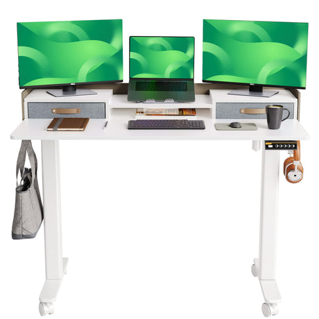 Standing Desk with Drawers, Stand Up Electric Standing Desk Adjustable Height