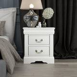 Louis Philippe III Nightstand in White