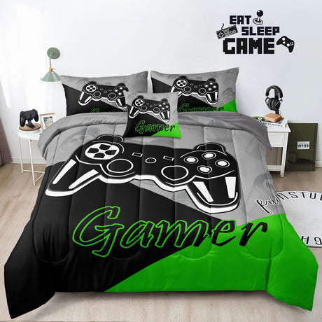 5 Pieces Gaming Bedding Set Twin Size for Boys Gamer Comforter Set