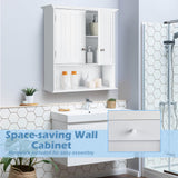 Bathroom Wall Cabinet, Wall Mounted Storage Cabinet with Double Doors,