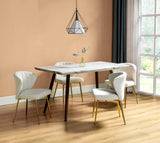 Velvet Dining Chairs Set of 2, Modern Upholstered Side Chair with Golden Legs,