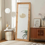 Full Length Mirror 65"x24" Solid Wood Frame Floor Large Mirror for Living