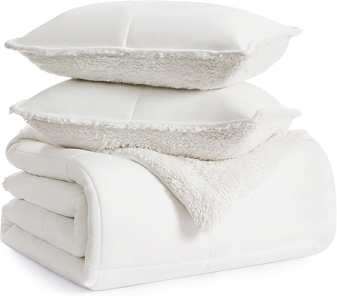 00520 Blissful King Comforter Set Reversible Fluffy All Season Comforter and Pillow Shams Easy Care Soft