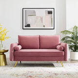 Revive Performance Velvet Sofa, Mint