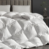 White Goose Down Fiber Comforter Queen, Extra Warmth Fluffy Goose Down Fiber