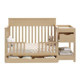 Shiloh 5-in-1 Convertible Crib & Changer with Drawer (Driftwood) – GREENGUARD Gold Certified Baby Crib Crafted from Wood