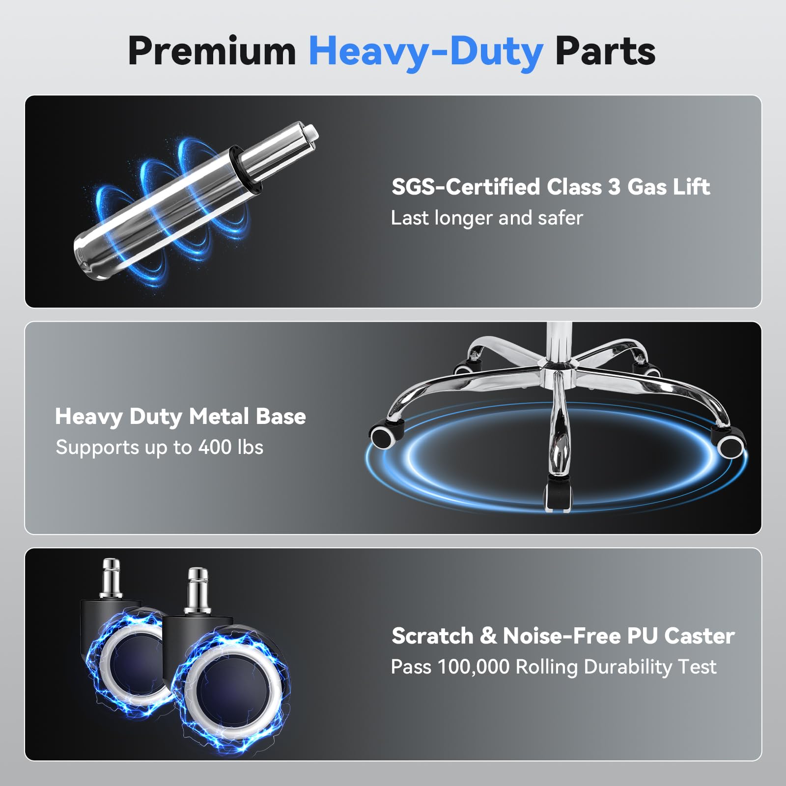 Ergonomic Big and Tall Office Chair with Footrest and Lumbar Support