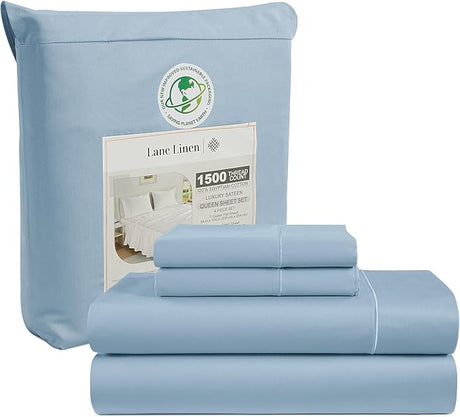 100% Egyptian Cotton Queen Sheet Set - 1500 TC, 4 PCs - Luxury Cotton Queen Size Sheets Set -