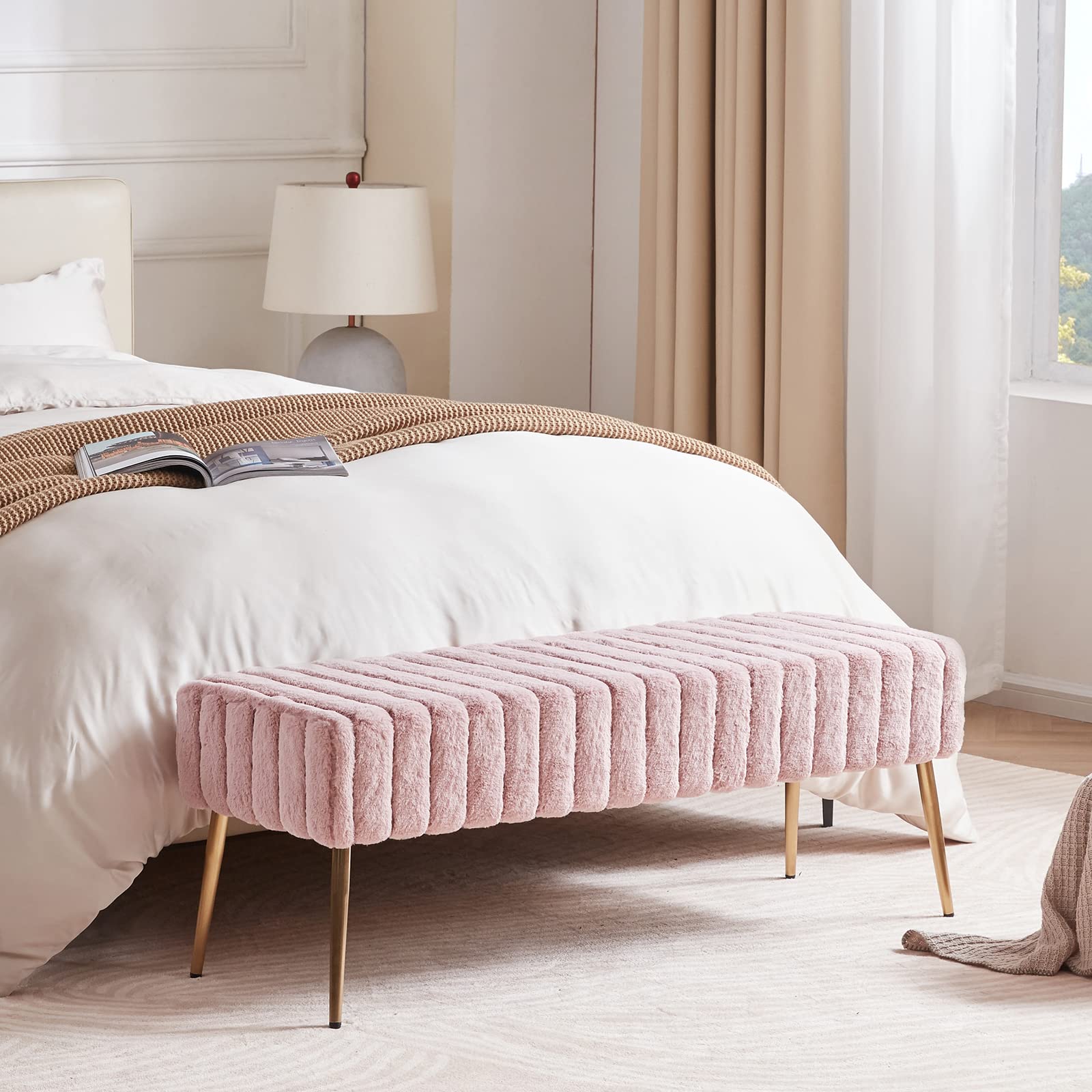Stitched Upholstered Bedroom Benches