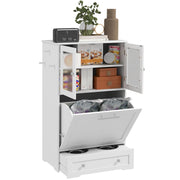 Elevated Dog Feeding Station with Storage Cabinets & Bowls