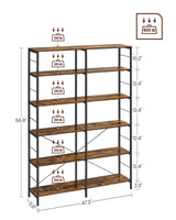 6-Tier Tall Bookshelf, Bookcase, Large Metal Shelf, 11.8 x 47.2 x 67.9 Inches