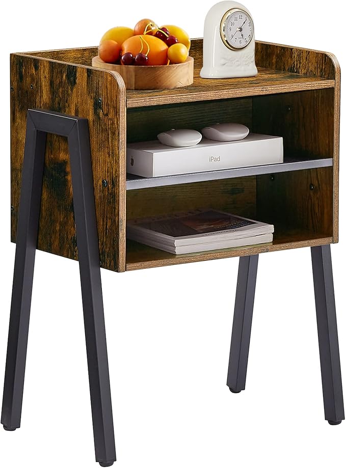 Nightstand Industrial Side End Table/Stackable Accent Furniture