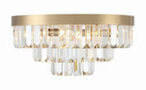 8 Light Aged Brass Flush Mount