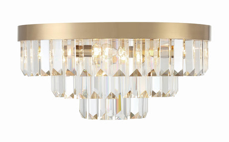 8 Light Aged Brass Flush Mount
