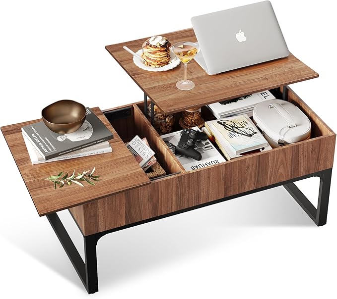 Lift Top Coffee Table with Storage, 40.9" Coffee Table with Lifting Top & Sliding Top,