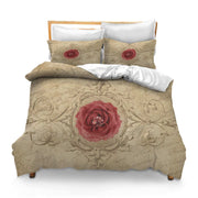 3PCS Comforter Cover Set with 2 Pillow Shams Lightweight King Rose Frame Diamond dding Template for Kids Girls Bedding Quilt Be