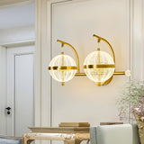 4W Gold Bathroom Light Fixtures Modern LED Vanity Light with Globe Acrylic LampShade 2