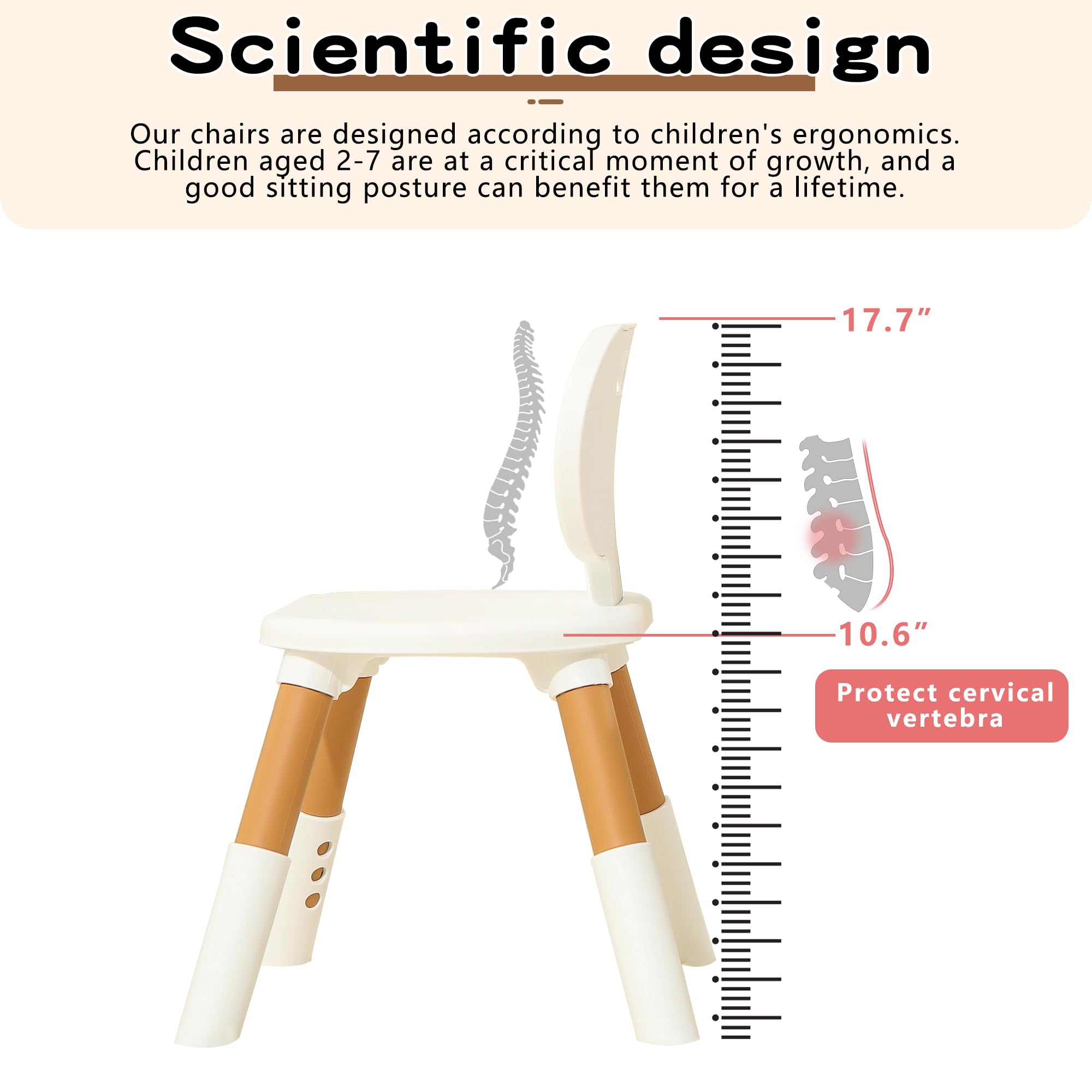 3 Level Height Adjustable Kids Chairs Plastic Preschool Chair Durable