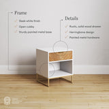 Kensi Nightstand Side Accent or End Table with Storage