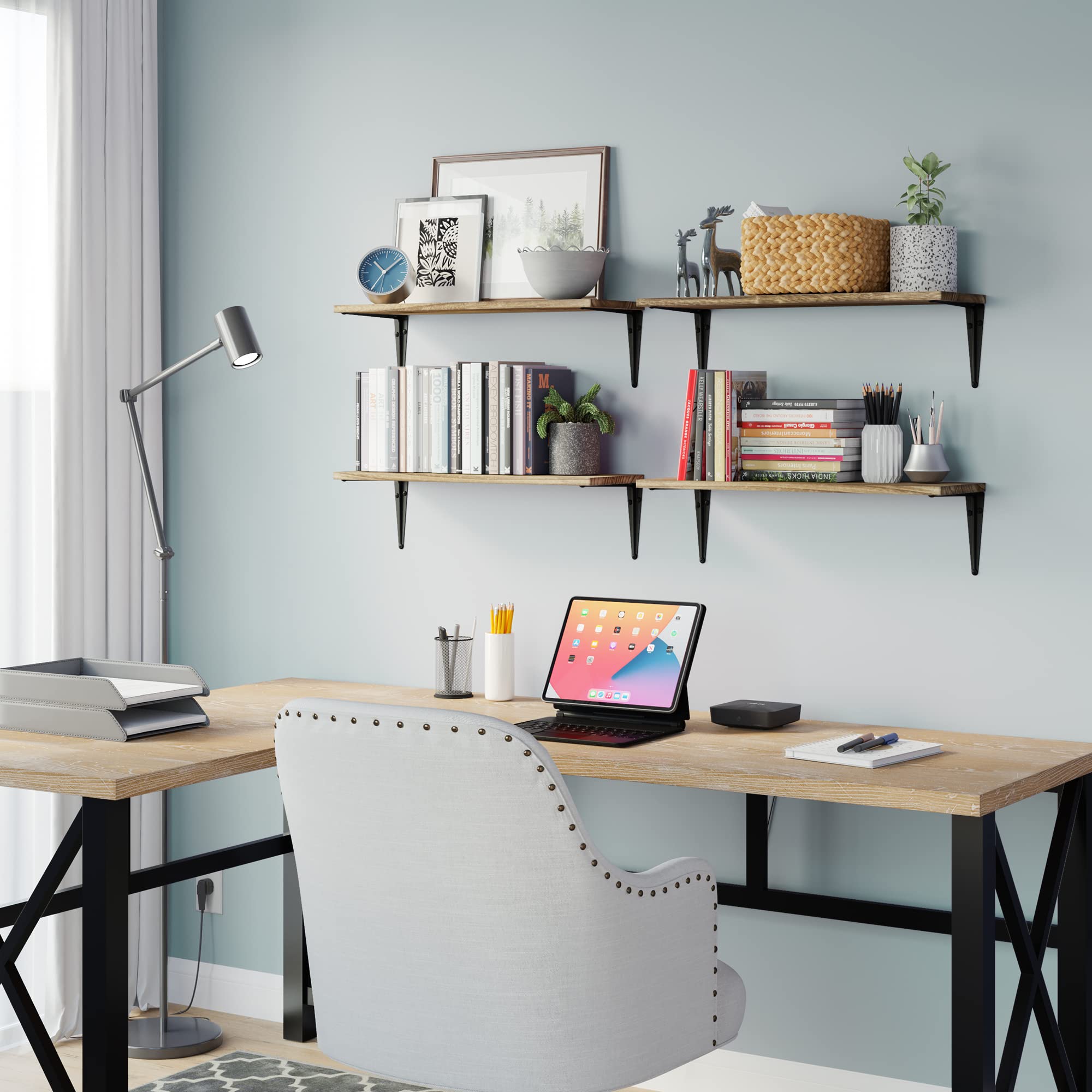Arras 24"x8" Floating Shelves for Wall Storage, Wall Bookshelf for Living Room Decor