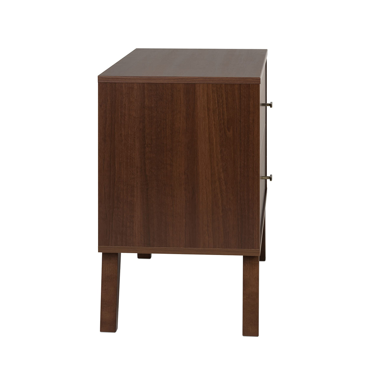 Prepac Milo Mid-Century Modern 2 Drawer Nightstand, Bedside Table, Contemporary Bedroom Furniture, 16"D x 25"W x 25"H, Cherry