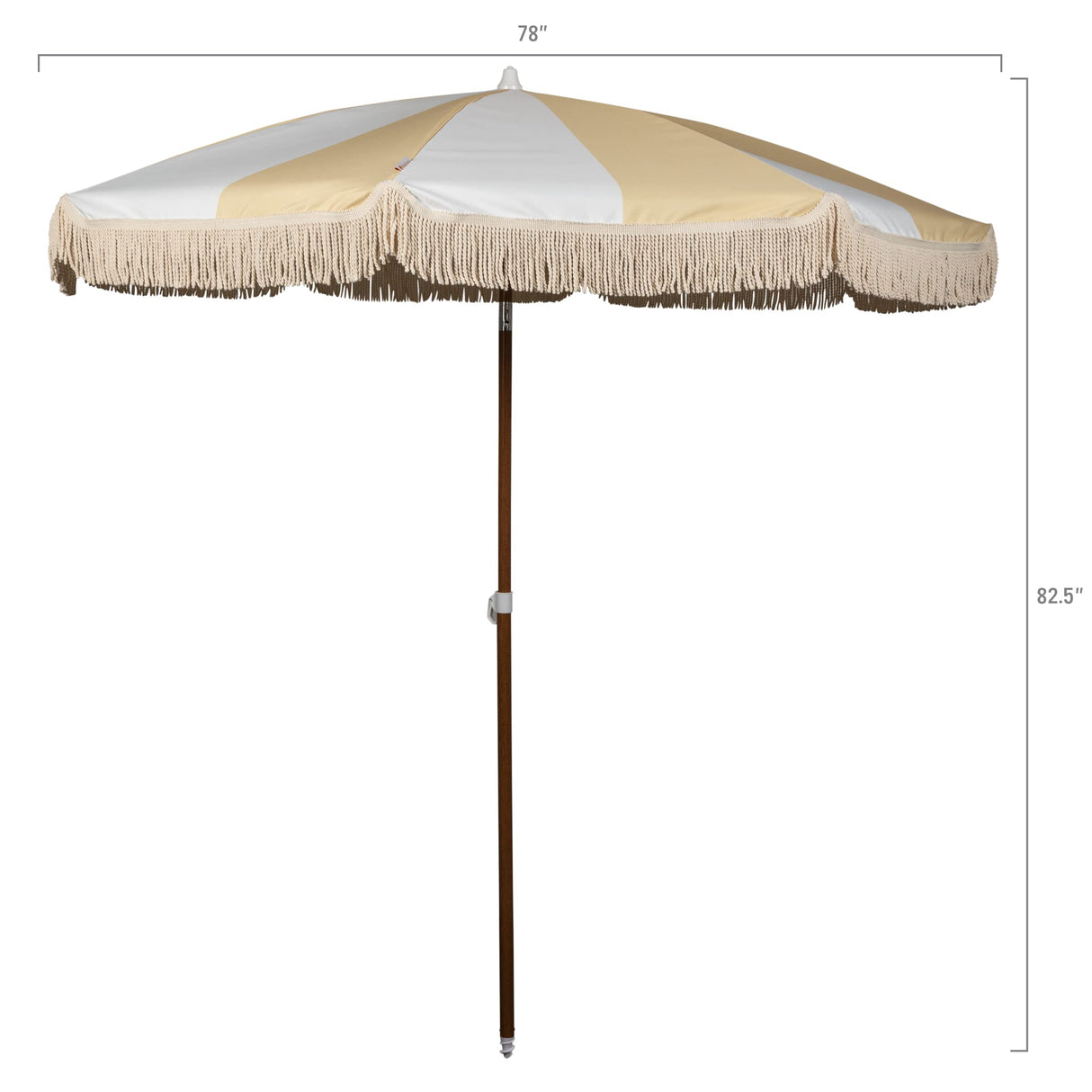 Summerland 6.5 Feet Beach Umbrella with Fringe - Outdoor Umbrella - UV50+ Sun