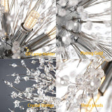 Modern Firework Chrome Crystal Chandeliers, Sputnik Dandelion Chandelier Light Fixture