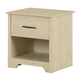 Fusion 1-Drawer Nightstand-End Table with Storage, Bleached Oak