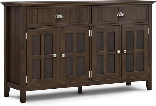 Artisan Solid Pine Wood 54 inch Contemporary Sideboard Buffet Credenza in Russet