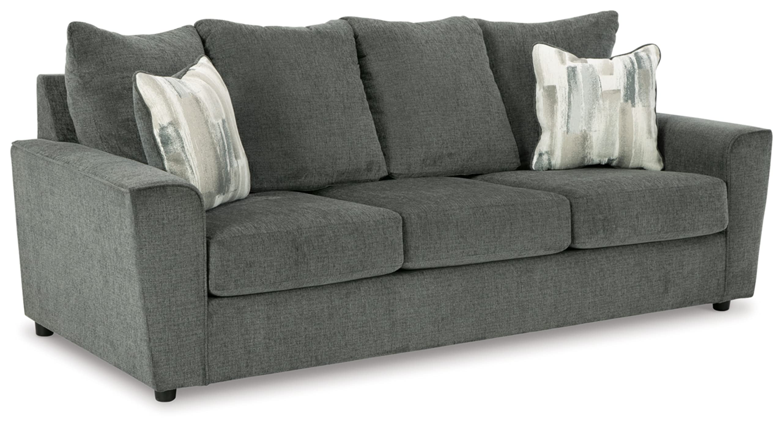 Stairatt Casual Sofa with Flared Arms, Gray