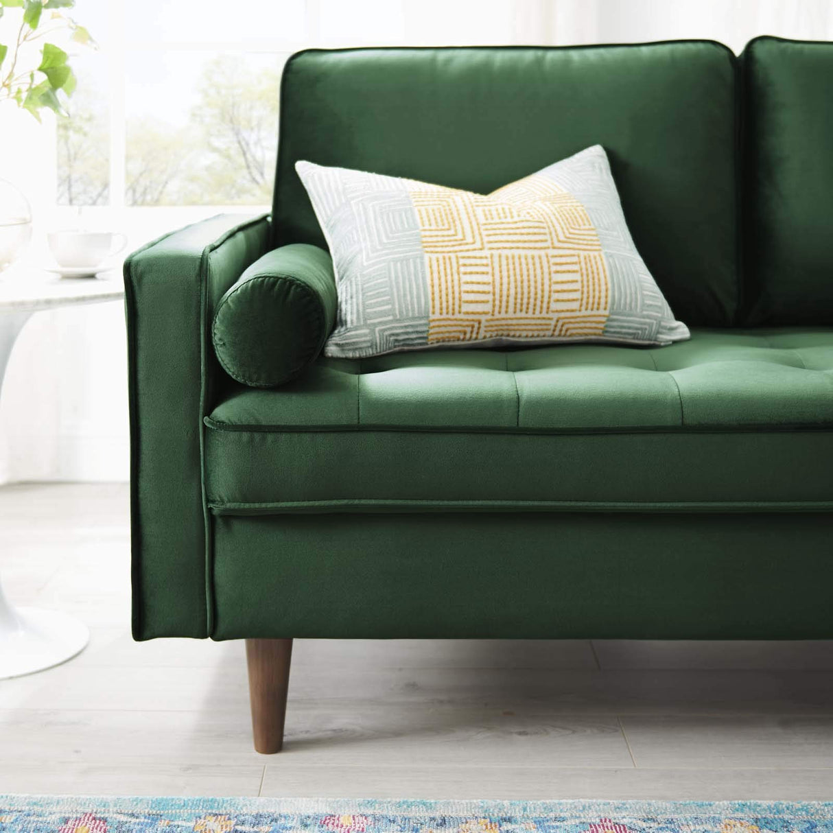 Modway Valour Performance Velvet Loveseat, Green Valour Performance Velvet Loveseat