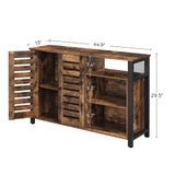 Lowell Storage Cabinet, Sideboard with Adjustable Shelves and Louvered Doors, Industrial,