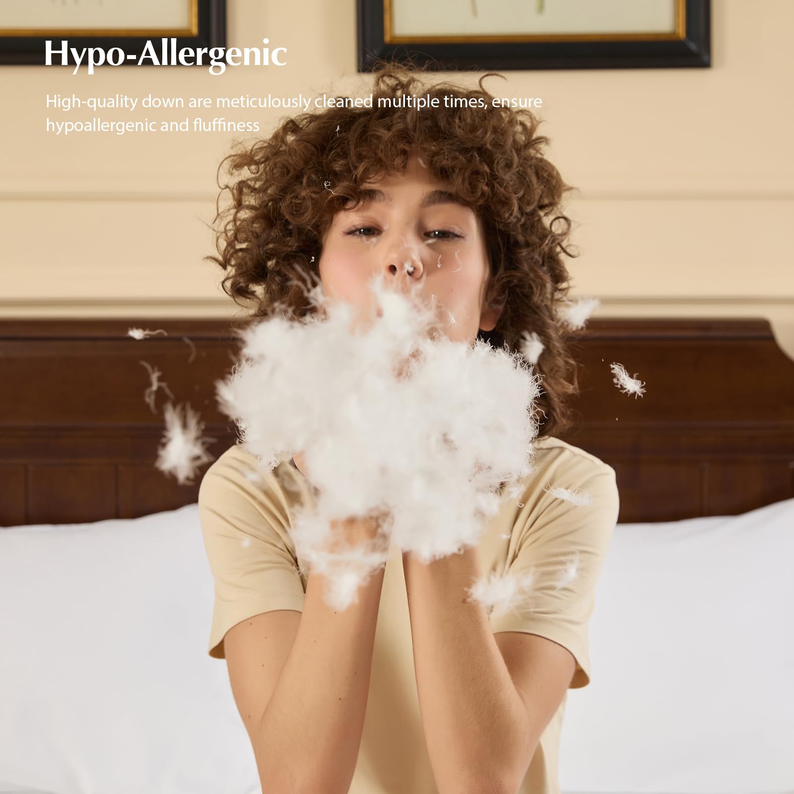 Pacific Coast Down Comforters Twin Size, 100% Cotton Duvet Insert, Extra Fluffy White Comforter, Ultra-Soft, Breathable, All Season Hotel Luxury Bedding Comforters, 8 Corner & Center Loops (68"x90")