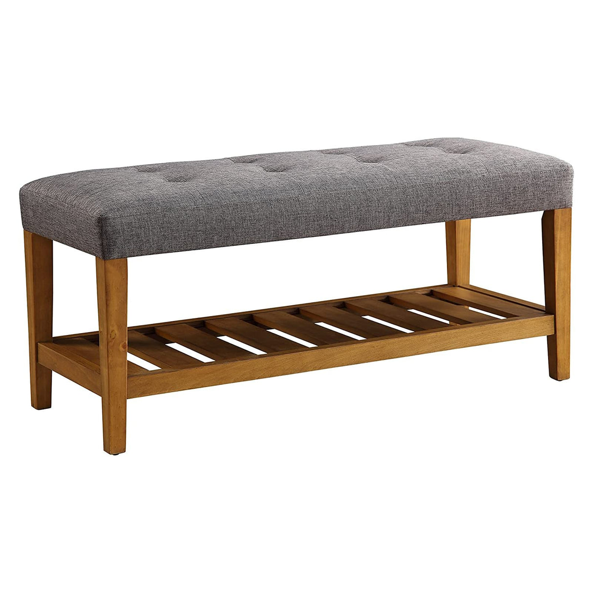 Charla Bench in Gray and Oak