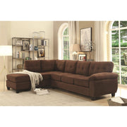Handmade Home L-Shaped Microsuede Fabric Button Tufted Contemporary Living Room