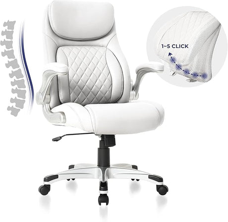 Ergonomic Office Chair Premium Microfiber Leather Adjustable Lumbar Support & Armrests