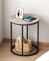 Round End Table, 20" Accent Small Side Table Suitable for Hiding Trash Can