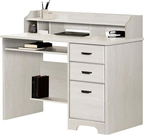 Furniture Versa Computer Desk with Hutch, Nordik Oak