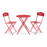 Indoor/Outdoor 3-Piece Bistro Set Folding Table and Chairs Patio Seating, Red