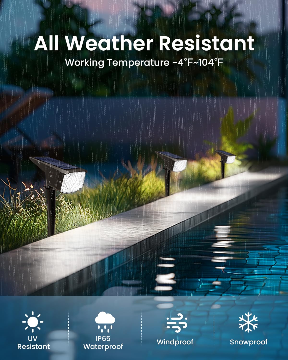 Solar Spot Lights Outdoor, Solar Lights Outdoor Waterproof IP65