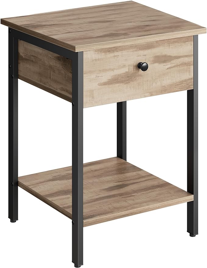 Nightstand, Bedside Table with Drawer, Side Table, End Table, for Bedroom, Office