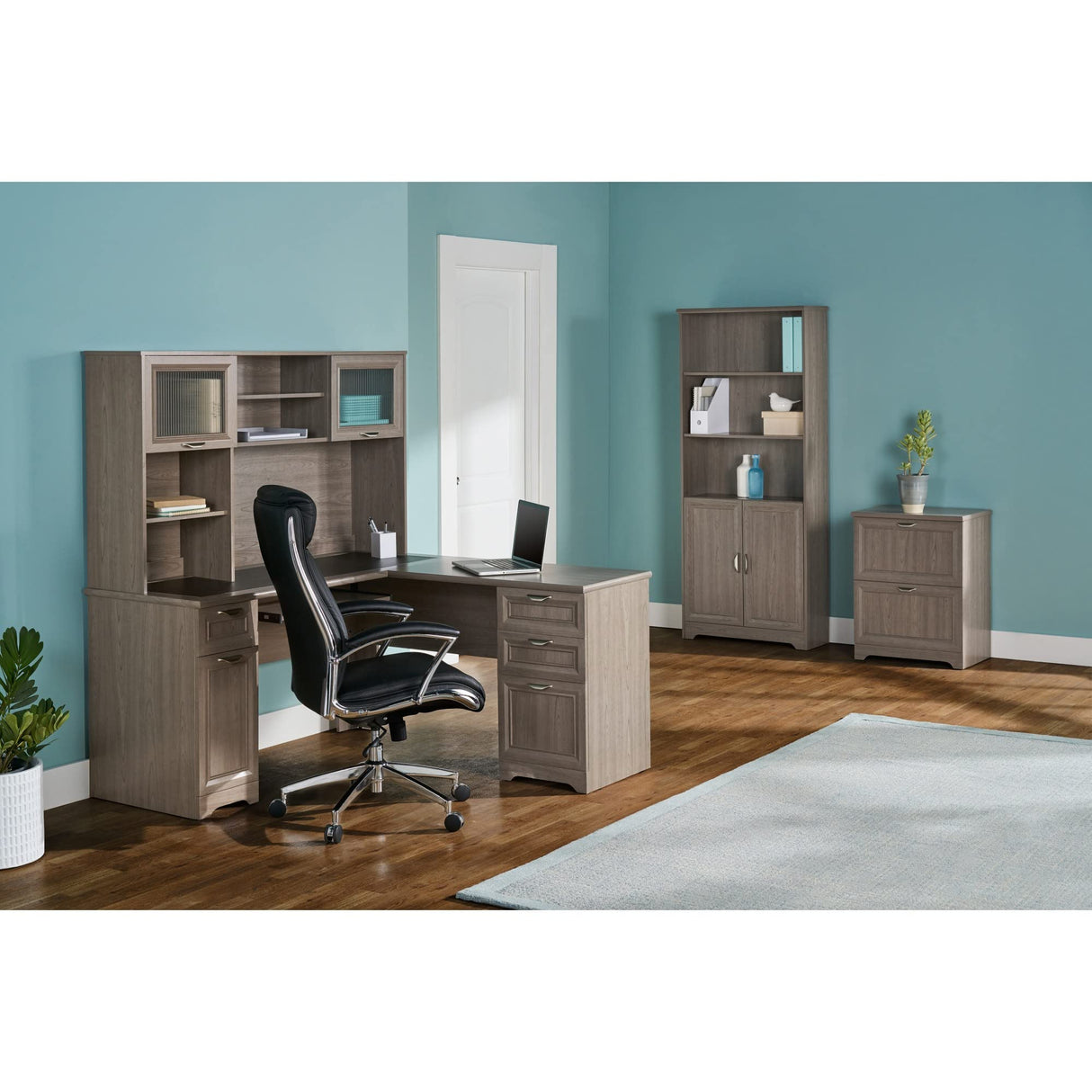 Magellan 59"W L-Shape Corner Computer Desk, Gray
