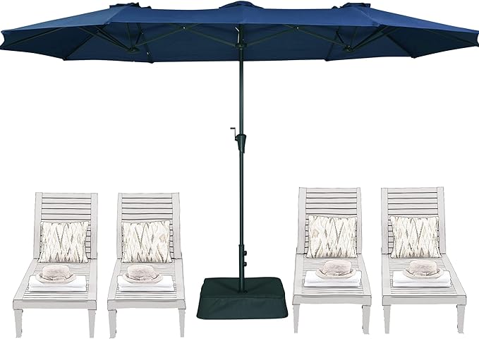 13FT Outdoor Patio Umbrella with Base Included, Double Sided Pool Umbrellas
