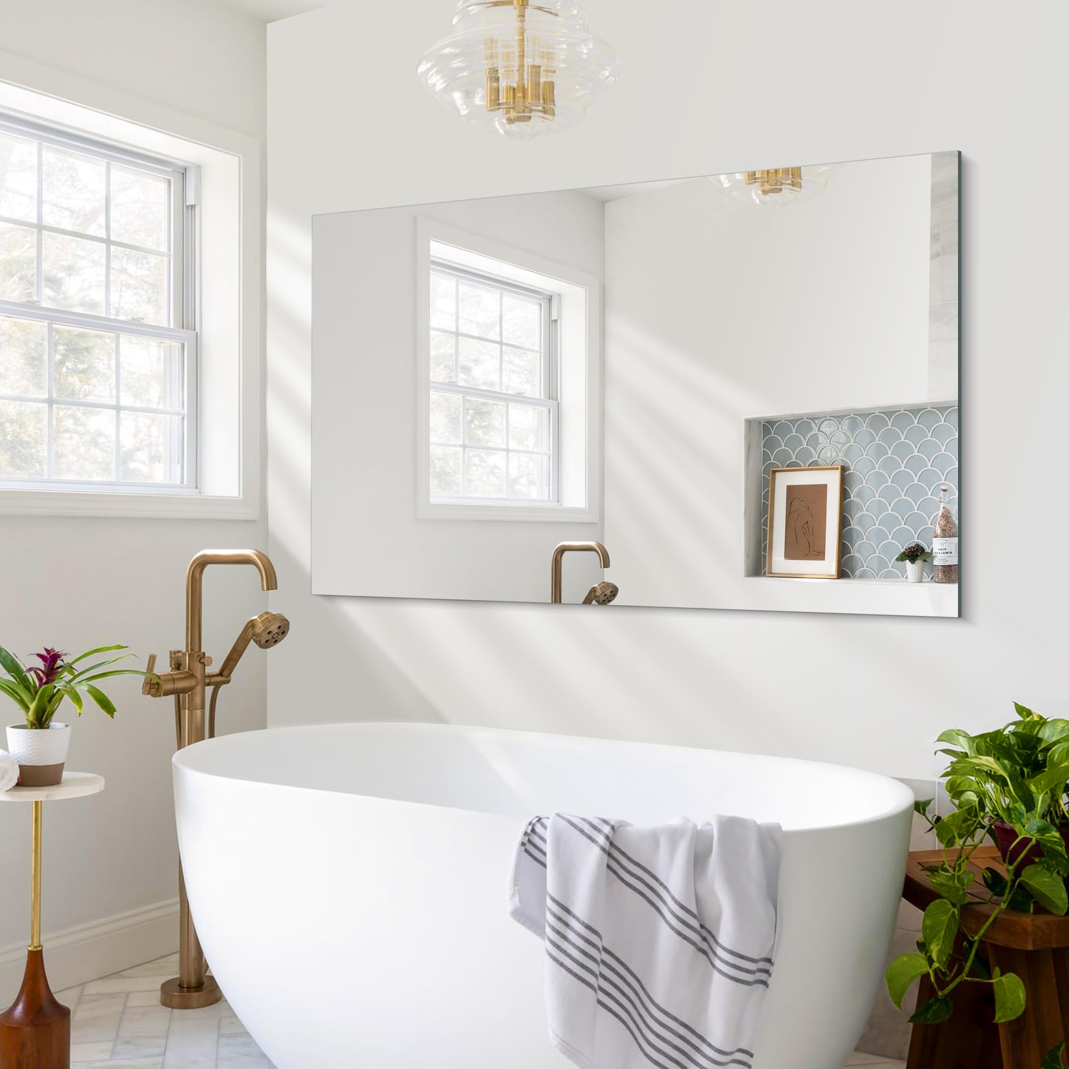 Frameless Mirror,  Rectangle Bathroom Mirrors