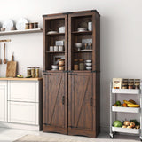 Farmhouse Storage Cabinet, 5-Shelf Tall Bathroom Cabinet