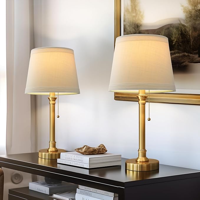 19.5" Small Table Lamp for Bedroom - Bedside Lamps for Nightstand