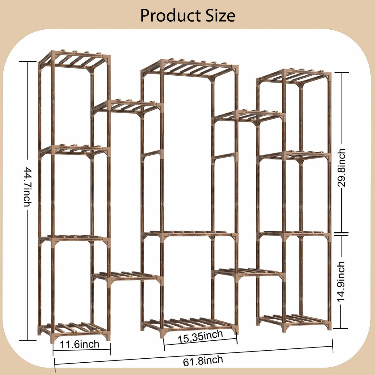 Wood Plant Stand Indoor Outdoor,15 Tier Tall Flower Shelf Plant Stands