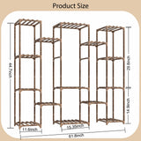 Wood Plant Stand Indoor Outdoor,15 Tier Tall Flower Shelf Plant Stands