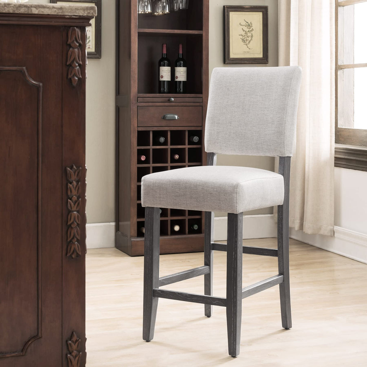 Leick Home 10086BB/HG Upholstered Back Counter Height Stool